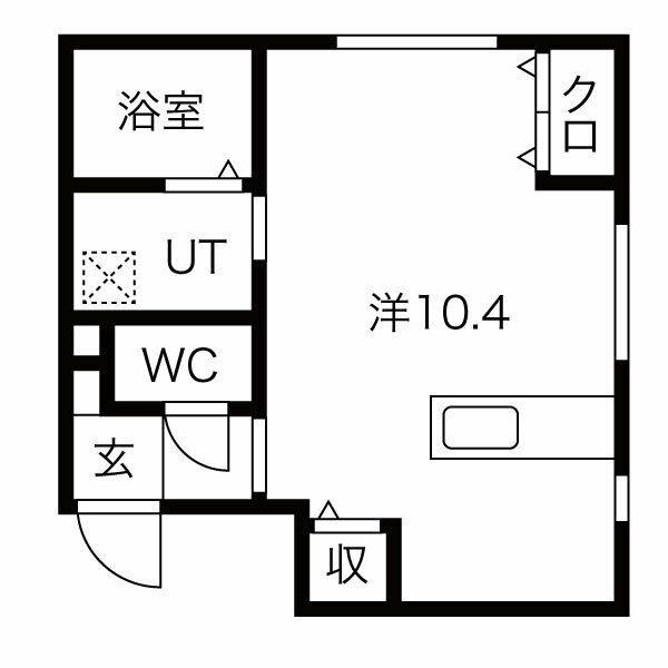 アルカディア手稲パークサイド(1K/5階)の間取り写真