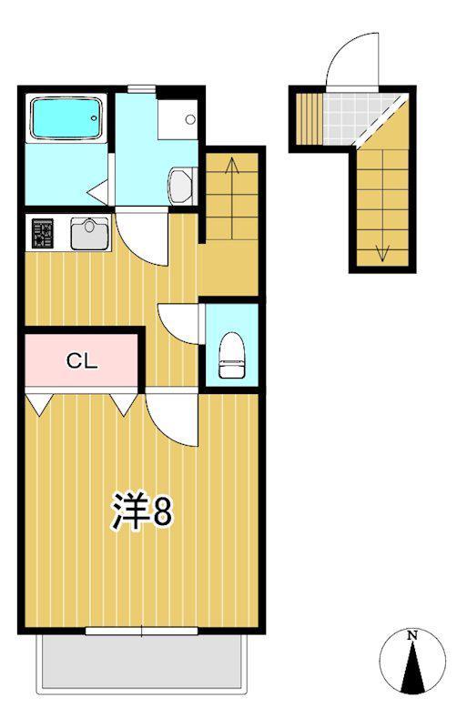 メールシャンI(1K/2階)の間取り写真