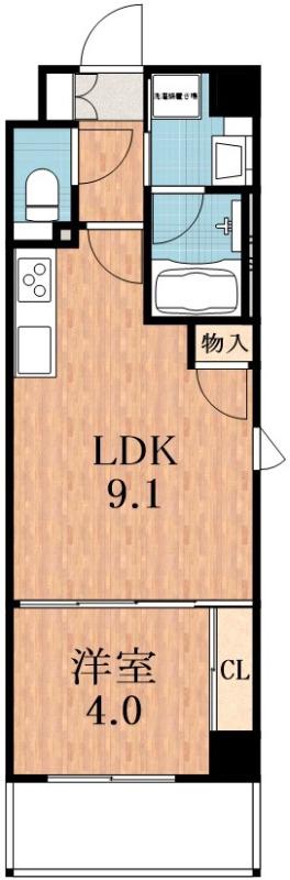 トーシンイーストビル(1LDK/4階)の間取り写真