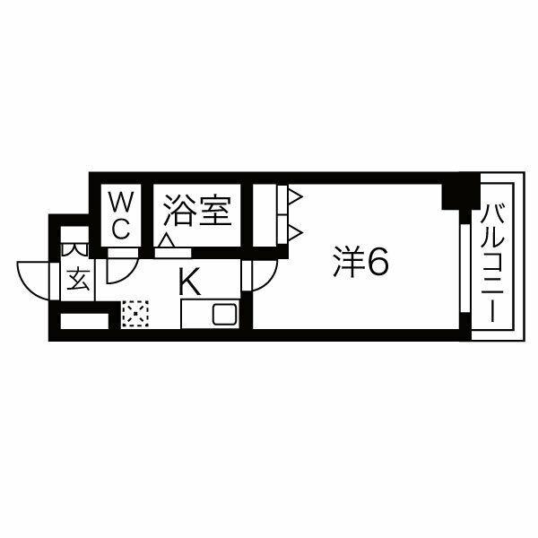 エスリード梅田西第2(1K/4階)の間取り写真