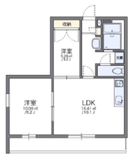レオパレスピュアグリーン(1SLDK/2階)の間取り写真
