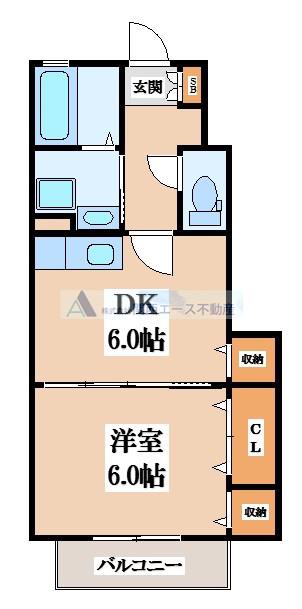 メゾンニュー池島IIA(1DK/1階)の間取り写真