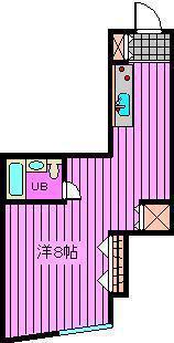 冠木ビル(ワンルーム/2階)の間取り写真