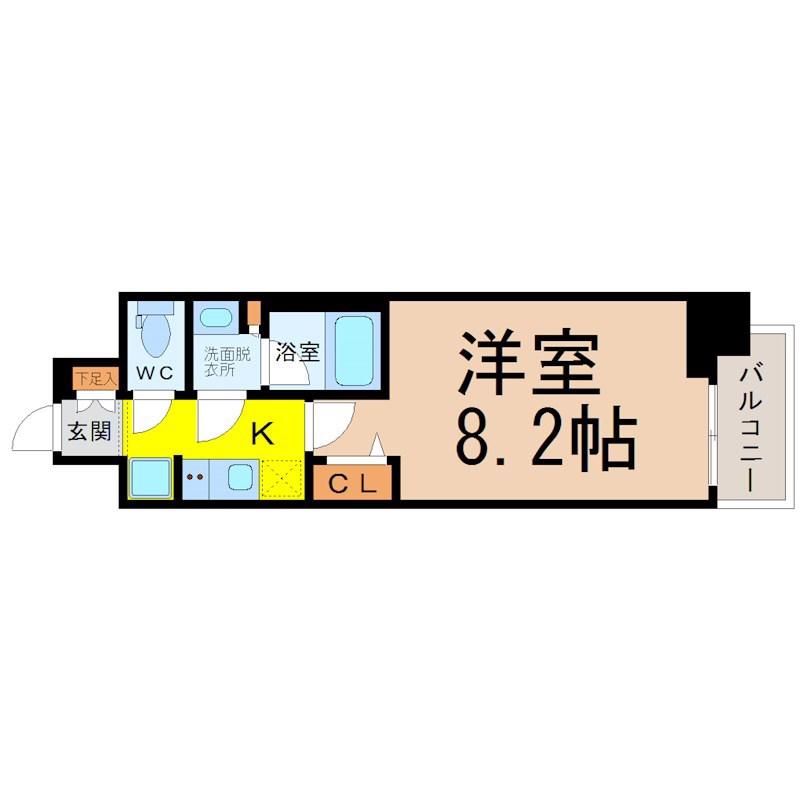 リヴシティ泉(1K/6階)の間取り写真