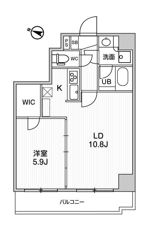 ジェノヴィア南千住IIスカイガーデン(1LDK/8階)の間取り写真