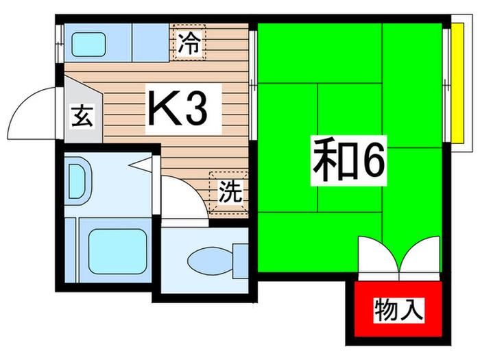 ハイツ昇栄(1K/2階)の間取り写真