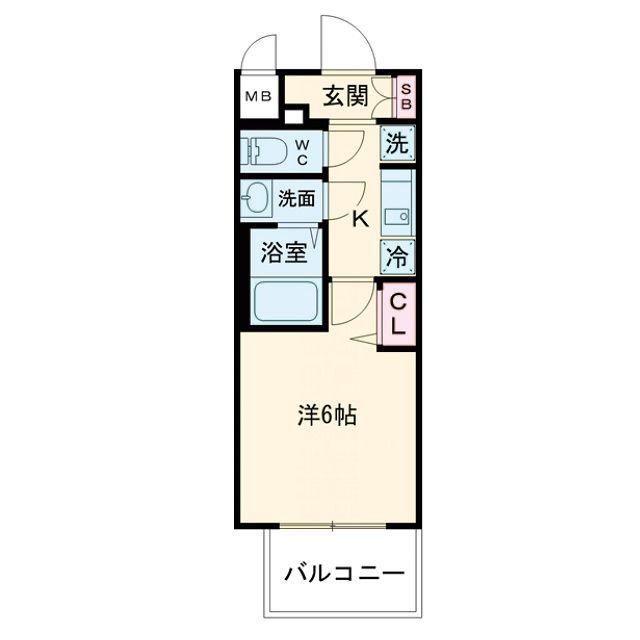 プレリス阿波座BLOOM(1K/4階)の間取り写真