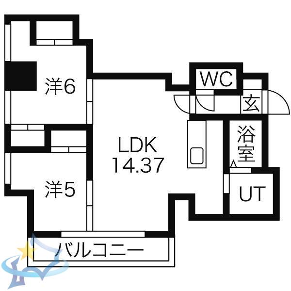 VIOLETTA(2LDK/3階)の間取り写真