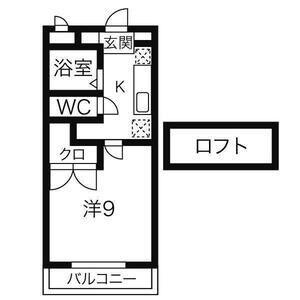 アーバンテラス(1K/2階)の間取り写真
