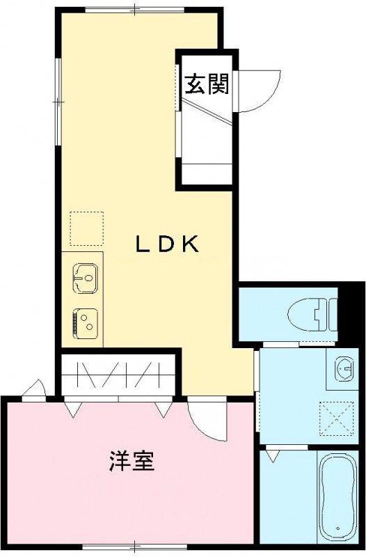 ルガロ西麻布(1LDK/1階)の間取り写真