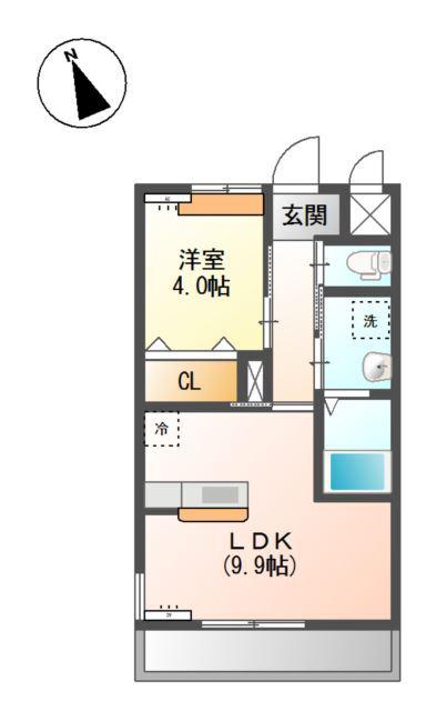 ラヴィングホーム(1LDK/2階)の間取り写真