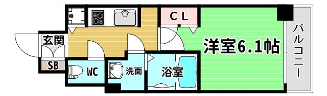 レオンコンフォート本町(1K/15階)の間取り写真