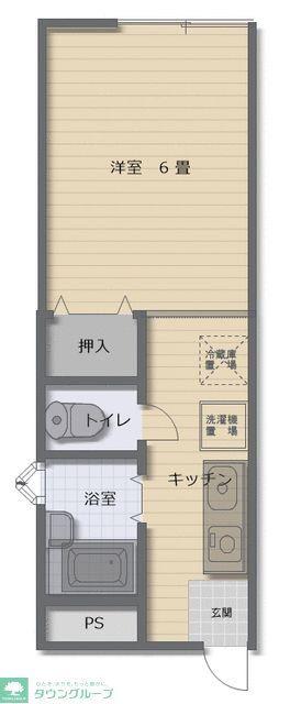 ハイツカメリアB(1K/1階)の間取り写真