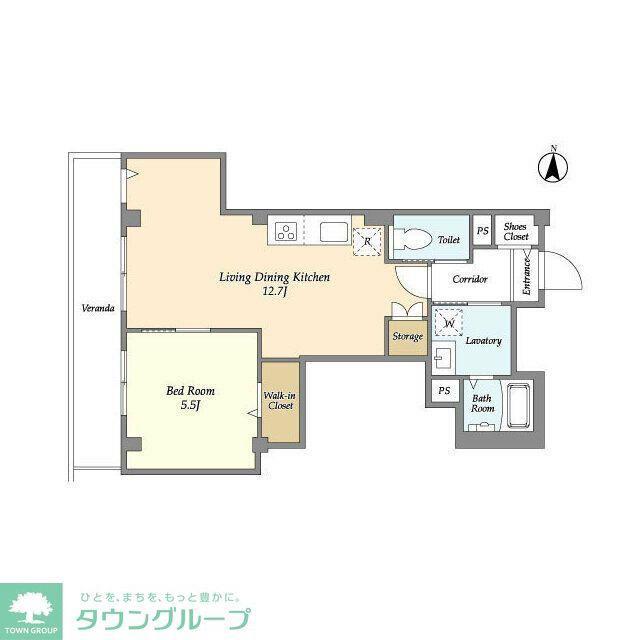 ORME COURT KINSHICHO(1LDK/6階)の間取り写真
