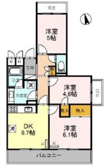 豪徳寺パークホームズ(3DK/4階)の間取り写真
