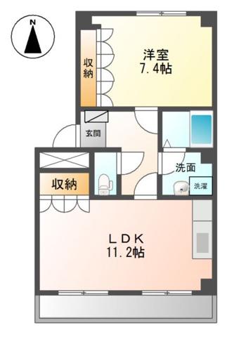 ブリックヒルズII(1LDK/2階)の間取り写真