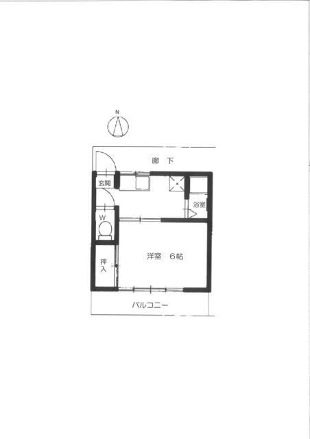 翠ハイツ(1K/2階)の間取り写真