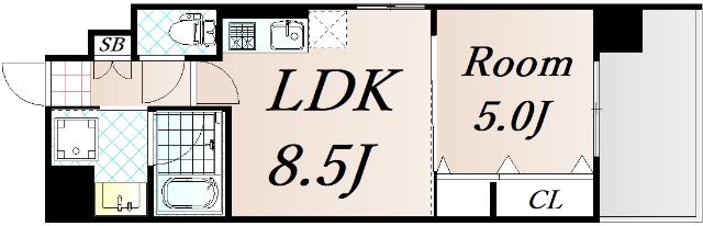 ストーム(1LDK/2階)の間取り写真