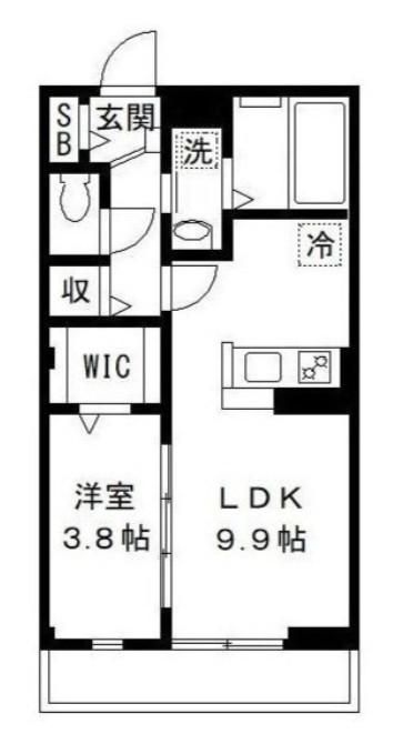 オークス塚田(1LDK/2階)の間取り写真