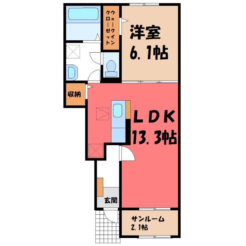 メゾン ド コルヌイエ III(1LDK/1階)の間取り写真