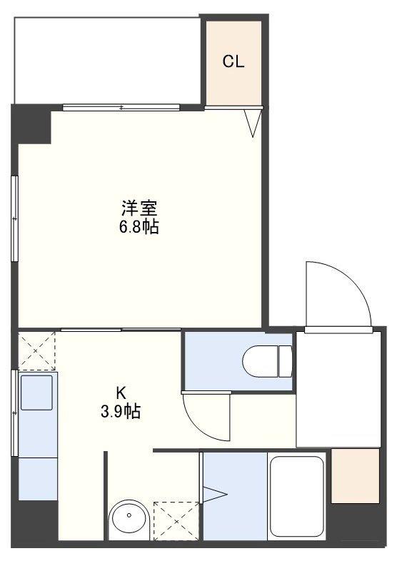 フレックス川口(1K/5階)の間取り写真