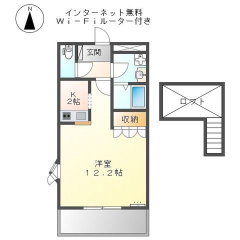 アシュランス(1K/2階)の間取り写真