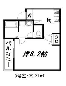 クレフラスト天竜川駅東(1K/1階)の間取り写真