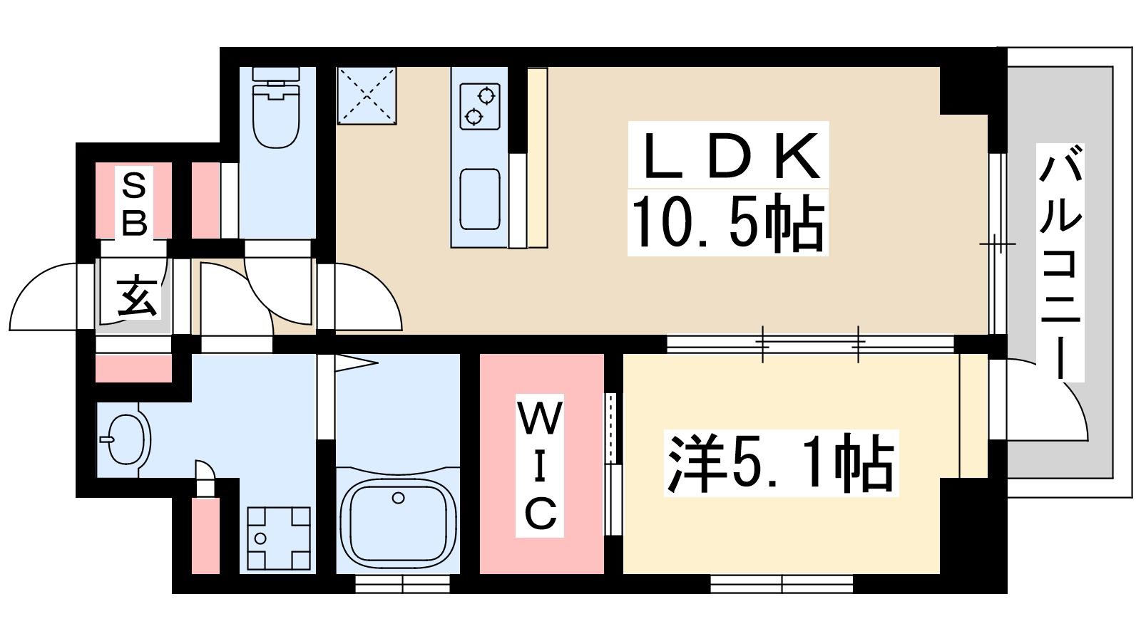 スプランディッド江坂Ⅲ(1LDK/10階)の間取り写真
