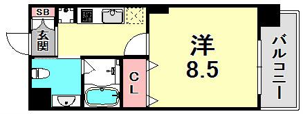 エステムコートみなと元町・THE・FIRST(1K/10階)の間取り写真