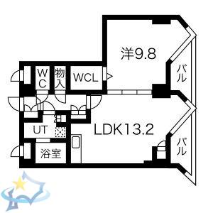 宮ヶ丘レジデンス神宮前(1LDK/5階)の間取り写真