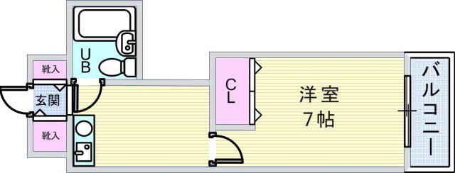 メゾン豊中PART16(1K/4階)の間取り写真
