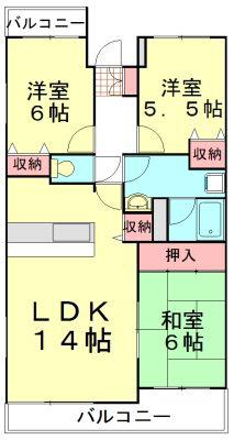 ホワイトハウスうれし野(3LDK/3階)の間取り写真