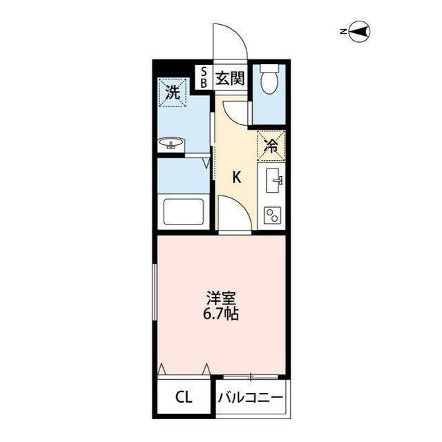 HUDO琴平本町(1K/1階)の間取り写真