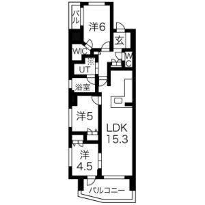 プレサンスロジェ桜通代官町(3LDK/9階)の間取り写真