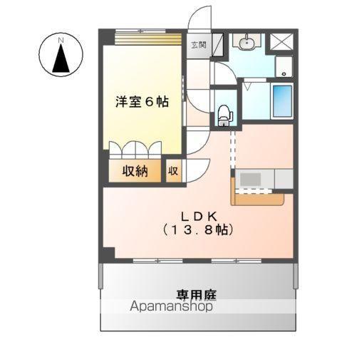 ノース RIVER(1LDK/1階)の間取り写真
