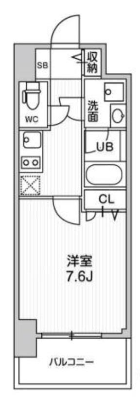 LA DOUCEUR九条(1K/4階)の間取り写真