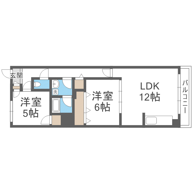 丸一ビルコーポエイト(2LDK/4階)の間取り写真