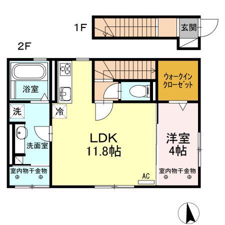 YEBISU I(1LDK/2階)の間取り写真