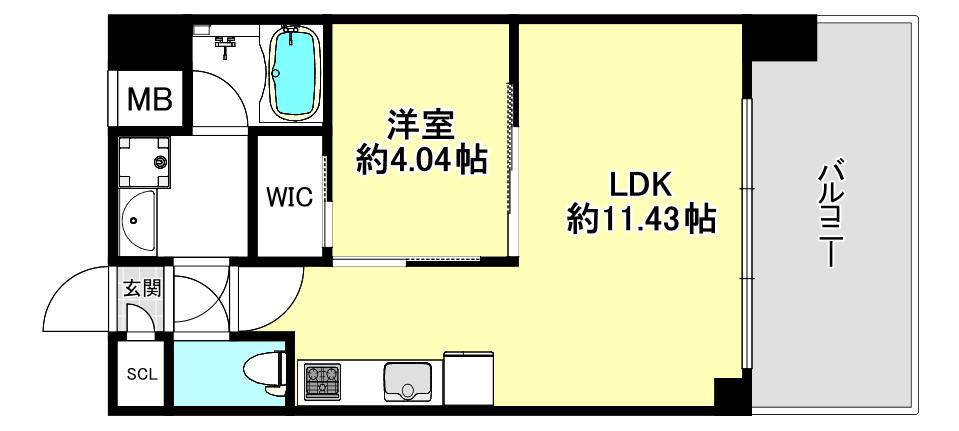プレジア城東(1LDK/10階)の間取り写真