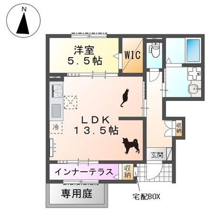 ミルフィーユ(1LDK/1階)の間取り写真