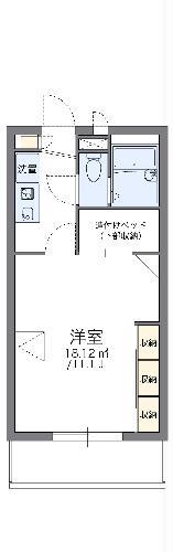 レオパレスパティオM(1K/1階)の間取り写真