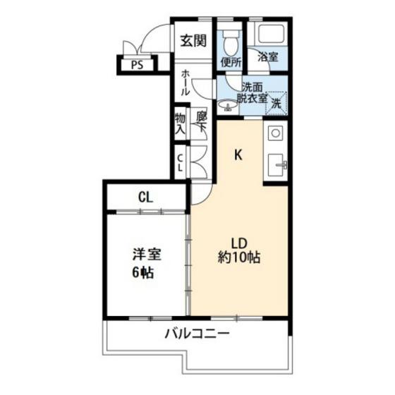 サンハイツ大楠11(1LDK/2階)の間取り写真