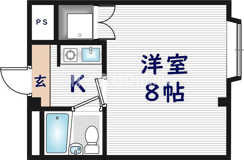サンライフ近大(1K/1階)の間取り写真