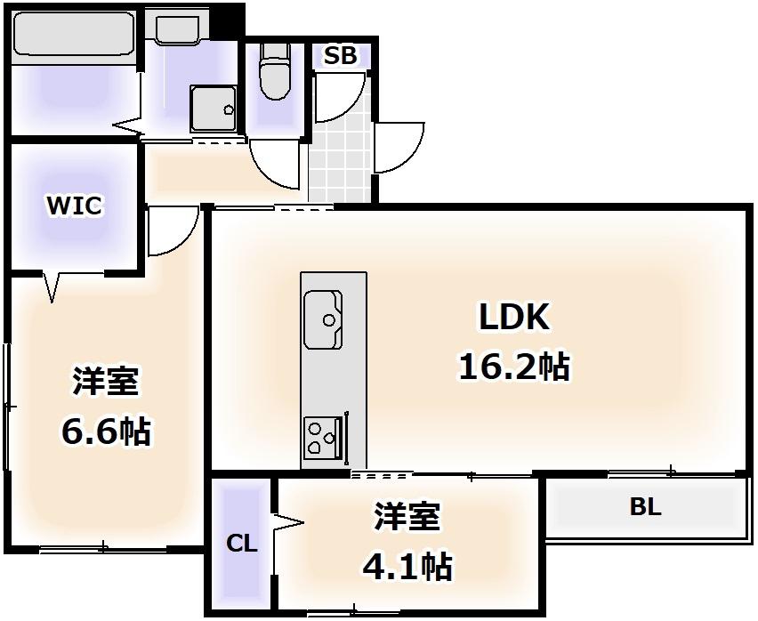PASSARO GRANDE桃ヶ池(2LDK/3階)の間取り写真