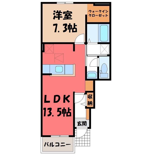 メロディ(1LDK/1階)の間取り写真