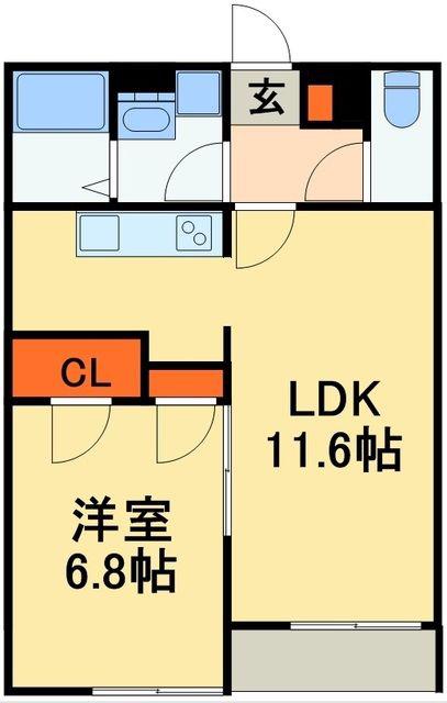 GARDENHILLS(1LDK/1階)の間取り写真