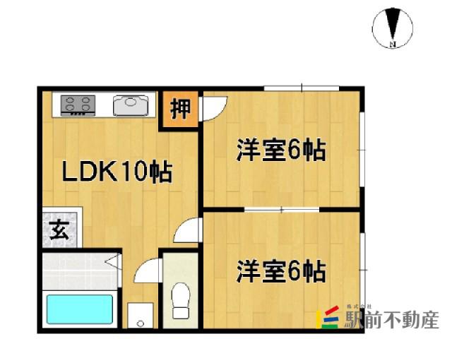 平野第2ビル(1LDK/3階)の間取り写真
