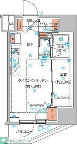 ハーモニーレジデンス巣鴨山手インサイド(1DK/3階)の間取り写真