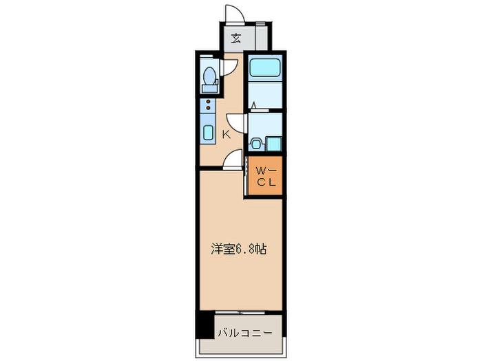 RUPIEレジデンス渡辺通(1K/12階)の間取り写真