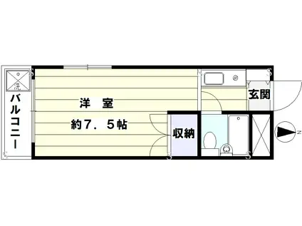 レジェロ牛込(ワンルーム/1階)の間取り写真